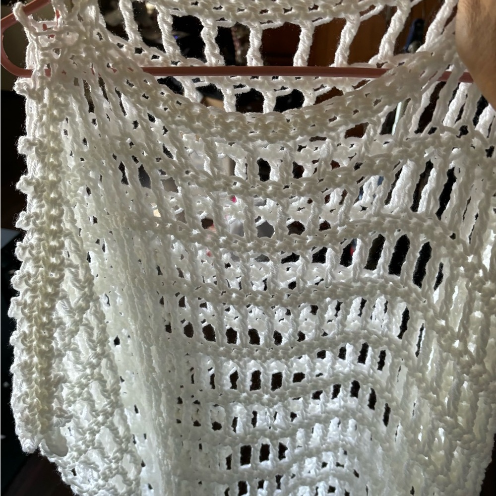 Plus Size Beautiful White Coverup Hand Crochet NWT